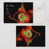 フラクタルバラ抽象芸術渦巻き赤色ティール(緑がかった色)緑色ブラック 名刺 (正面/裏面)