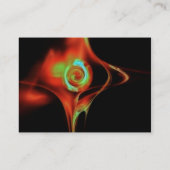 フラクタルバラ抽象芸術渦巻き赤色ティール(緑がかった色)緑色ブラック 名刺 (裏面)