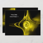 フラクタルバラ明暗黄色 招待状 (正面/裏面)