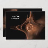 フラクタルバラ明茶色ブラック 招待状 (正面/裏面)