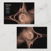 フラクタルバラ1アンティークソフトピンク白黒 名刺 (正面/裏面)