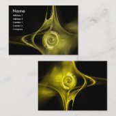 フラクタルバラ1ソフトで明るい黄色の黒 名刺 (正面/裏面)