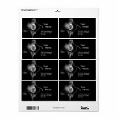 フラクタルバラ1白黒 ラベル (フルシート)