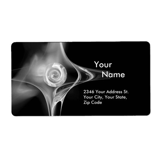 フラクタルバラ1白黒 ラベル (正面)