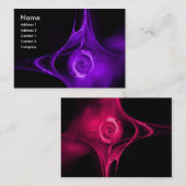 フラクタルバラ1鮮やかな紫色のピンクブラック 名刺 (正面/裏面)