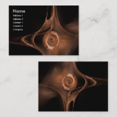 フラクタルバラ1鮮やかな茶色の黒 名刺 (正面/裏面)