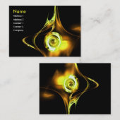フラクタルバラ1鮮やかな黄色の茶色の黒 名刺 (正面/裏面)