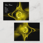フラクタルバラ1鮮やかな黄色の黒 名刺 (正面/裏面)