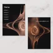 フラクタルバラ2光褐色ブラック 名刺 (正面/裏面)