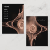 フラクタルバラ2,アンティークソフトピンク白 名刺 (正面/裏面)