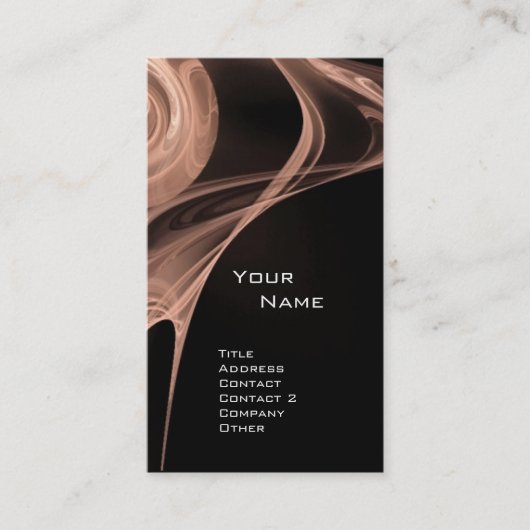 フラクタルバラ3アンティークソフトピンク褐色ブラック 名刺 (正面)