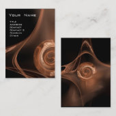 フラクタルバラ3光褐色ブラック 名刺 (正面/裏面)