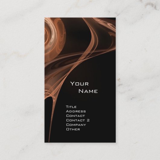 フラクタルバラ3鮮やかな茶色の黒 名刺 (正面)