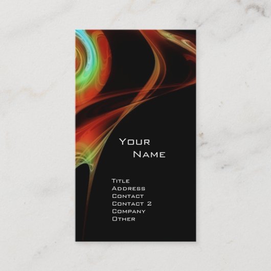 フラクタルバラ3鮮やかな赤い緑 名刺 (正面)