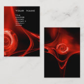 フラクタルバラ3鮮やかな赤い黒 名刺 (正面/裏面)