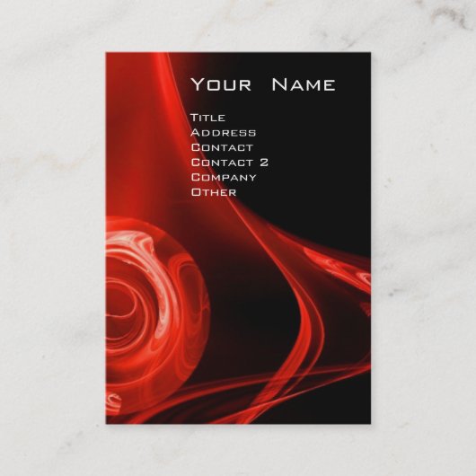 フラクタルバラ3鮮やかな赤い黒 名刺 (正面)