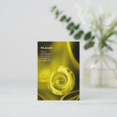 フラクタルバラ4モノグラム明るい黄色ホワイトブラック 名刺 (スタンド正面)