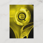 フラクタルバラ4モノグラム明るい黄色ホワイトブラック 名刺 (裏面)