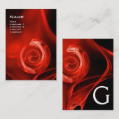 フラクタルバラ4モノグラム明赤白黒 名刺 (正面/裏面)