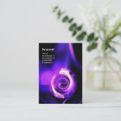 フラクタルバラ4モノグラム鮮やかな紫色のピンク色 名刺 (スタンド正面)