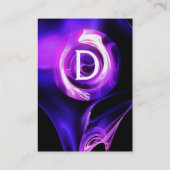 フラクタルバラ4モノグラム鮮やかな紫色のピンク色 名刺 (裏面)