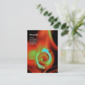 フラクタルバラ4モノグラム鮮やかな赤い緑 名刺 (スタンド正面)