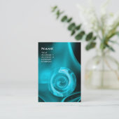 フラクタルバラ4モノグラム鮮やかな青紫色ブラック 名刺 (スタンド正面)