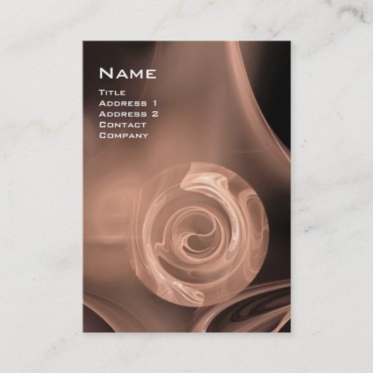 フラクタルバラ4モノグラム黒アンティークピンクブラウン 名刺 (正面)