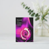 フラクタルバラ4モノグラム黒明紫ピンク 名刺 (スタンド正面)