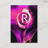 フラクタルバラ4モノグラム黒明紫ピンク 名刺 (裏面)