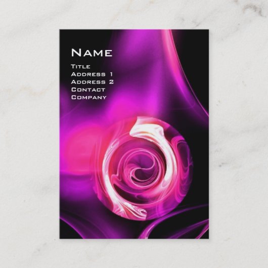フラクタルバラ4モノグラム黒明紫ピンク 名刺 (正面)