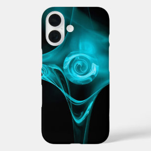 フラクタルバラ、ブルーターカーズブラック iPhone 16ケース