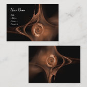 フラクタルバラ、抽象芸術スワール茶色の黒 名刺 (正面/裏面)