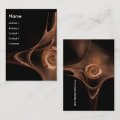 フラクタルバラ、明るい茶色の黒 名刺 (正面/裏面)