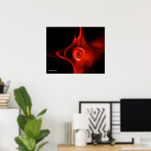 フラクタルバラ,赤,黒 ポスター (ホームオフィス)