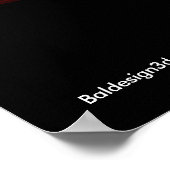 フラクタルバラ,赤,黒 ポスター (角)