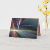 フラクタルパステルエレガントレインボーカラーデザイン カード (黄色い花)