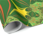 ～フラクタルパターングリーン赤黄色～ ラッピングペーパー (ロールコーナー)
