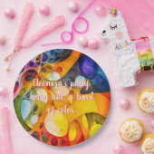 フラクタルパーティー明るいカオス9"ラウンド ペーパープレート (パーティー)