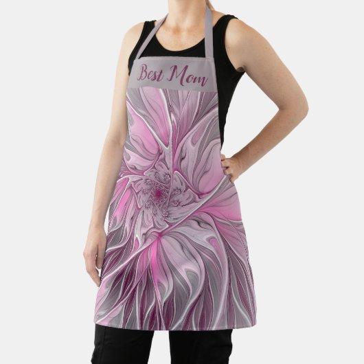 フラクタルピンクの花の夢、フローラファンタジー最高のママ エプロン (インサイチュ)