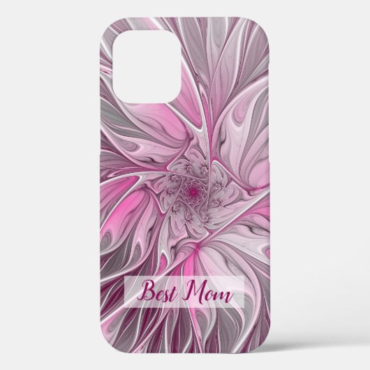 フラクタルピンクの花の夢、フローラファンタジー最高のママ Case-Mate iPhoneケース (裏面)