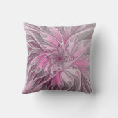 フラクタルピンクフラワードリーム、フローラファンタジーアート名 クッション (裏面)