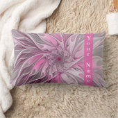 フラクタルピンクフラワードリーム、フローラファンタジーアート名 ランバークッション (ブランケット)