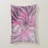 フラクタルピンクフラワードリーム、フローラファンタジーパターン アクセントクッション (正面(垂直))