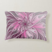 フラクタルピンクフラワードリーム、フローラファンタジーパターン アクセントクッション (裏面)