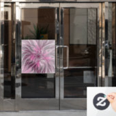 フラクタルピンクフラワードリーム、フローラファンタジーパターン ウィンドウサイン (オフィスドア)