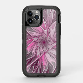 フラクタルピンクフラワードリーム、フローラファンタジーパターン オッターボックスディフェンダーiPhone 11 PROケース