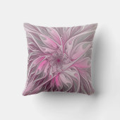 フラクタルピンクフラワードリーム、フローラファンタジーパターン クッション (裏面)