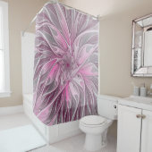 フラクタルピンクフラワードリーム、フローラファンタジーパターン シャワーカーテン (インサイチュ)