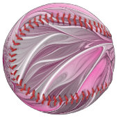 フラクタルピンクフラワードリーム、フローラファンタジーパターン ソフトボール (正面左)